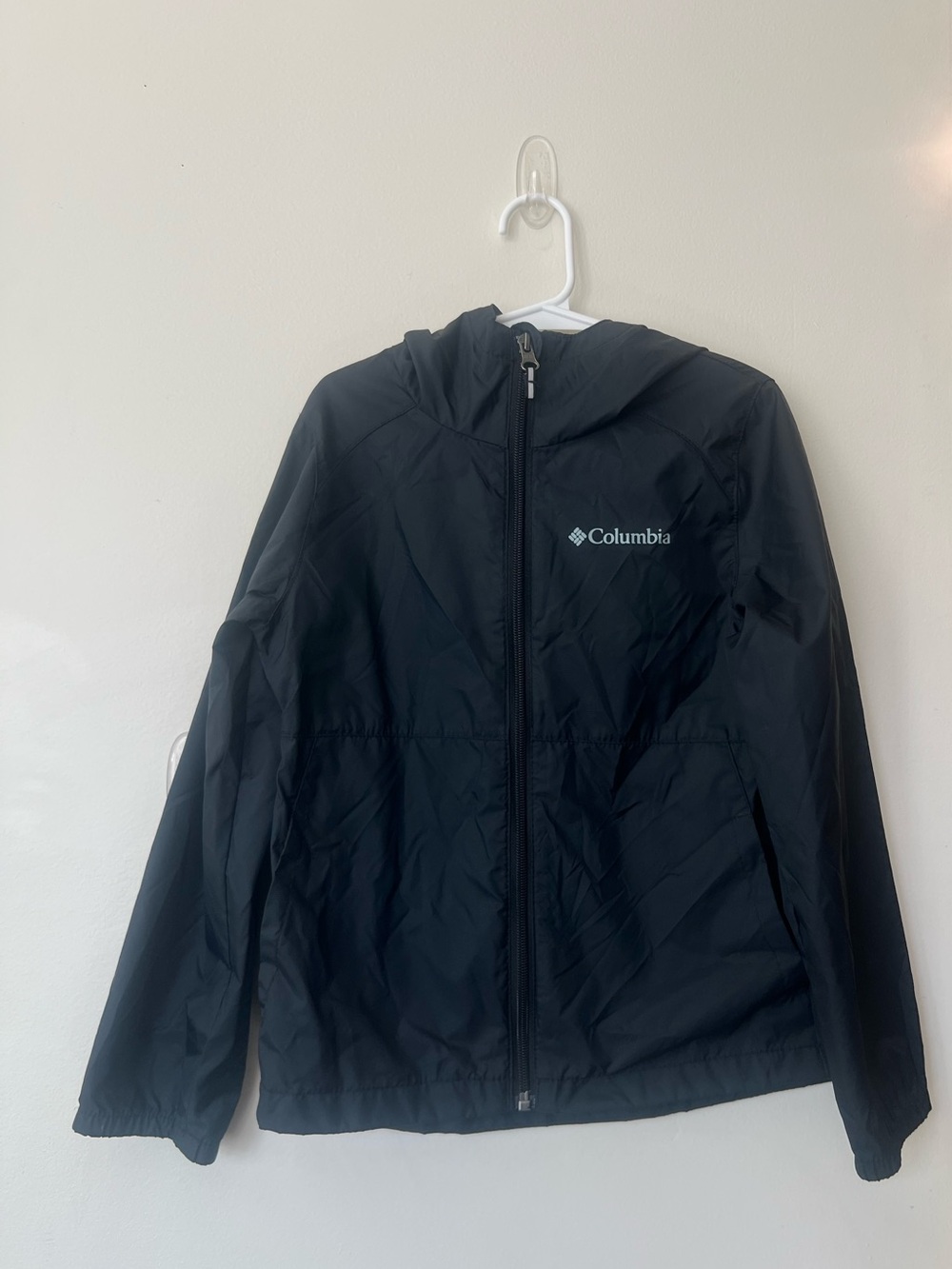 NWOT Columbia Kids Hooded Windbreaker Jacket Black XS/6